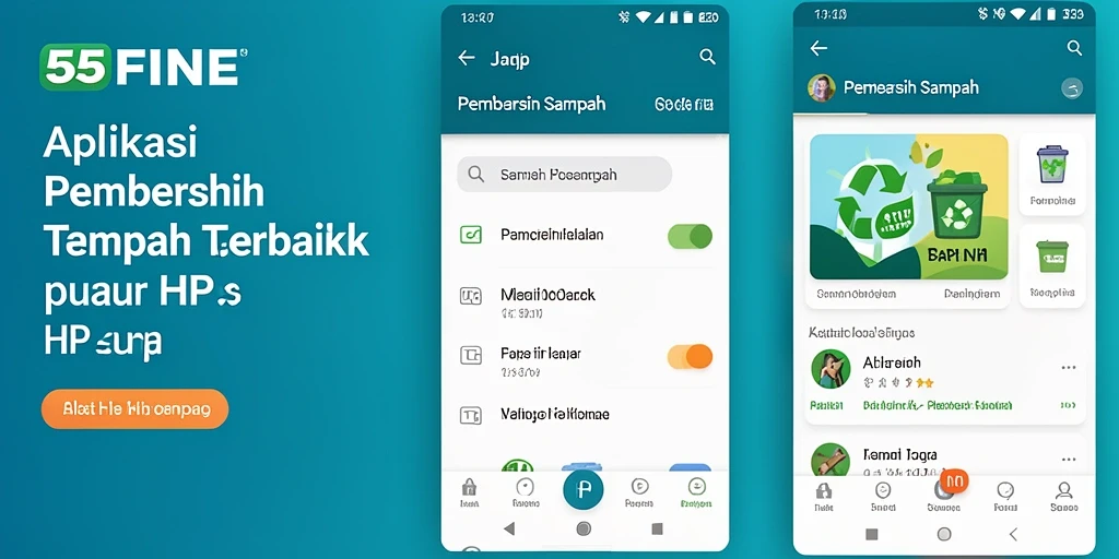 Tampilan antarmuka utama aplikasi Pembersih Sampah 55FIVE.