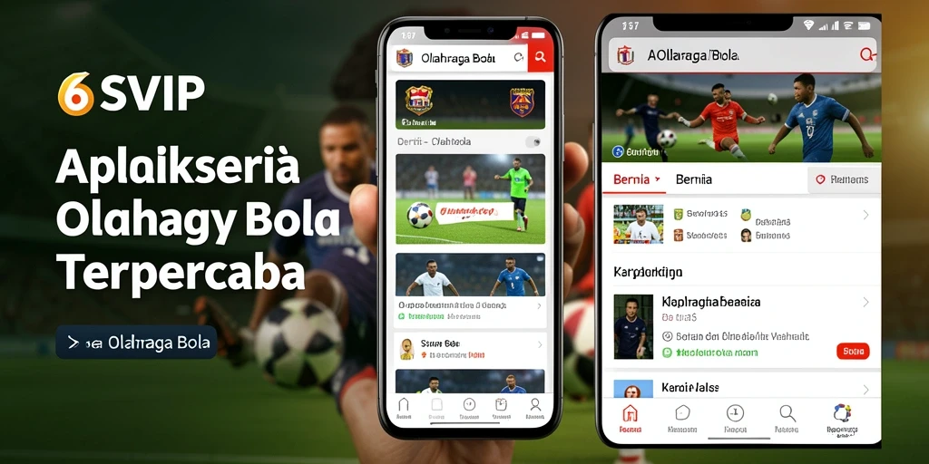 Antarmuka 6SVIP menampilkan berita olahraga bola terkini.