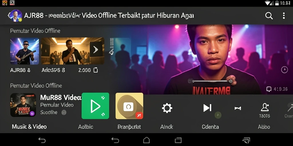 Tampilan antarmuka <strong>AJR88</strong> yang sederhana untuk pemutar video offline.