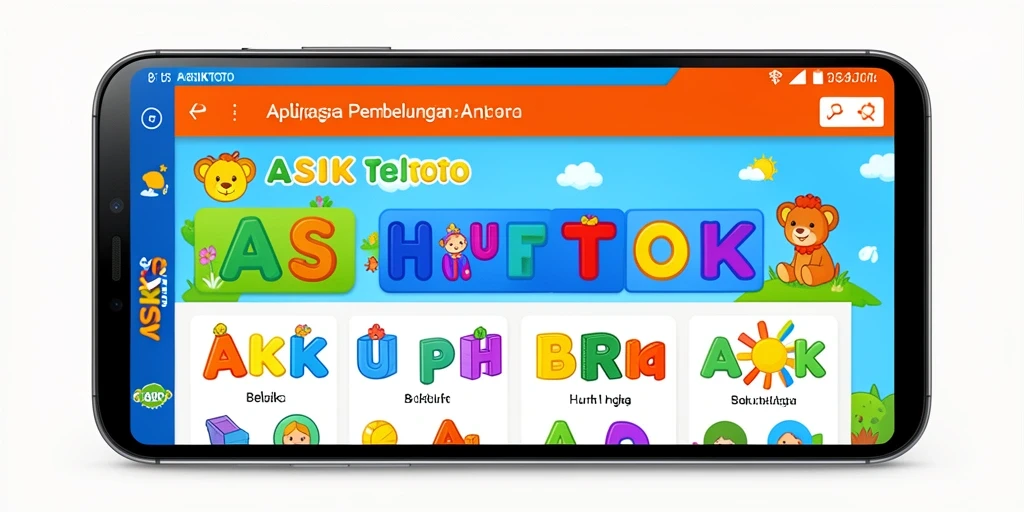 Screenshot utama ASIKTOTO menunjukkan aktivitas belajar interaktif anak.