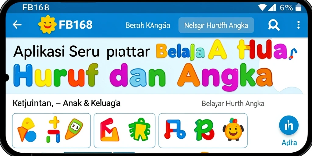 Antarmuka intuitif FB168 untuk belajar huruf dan angka.