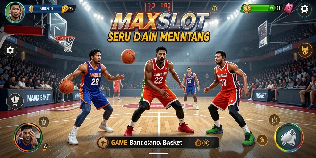 Screenshot MAXSLOT menampilkan aksi permainan Basket yang mendebarkan.