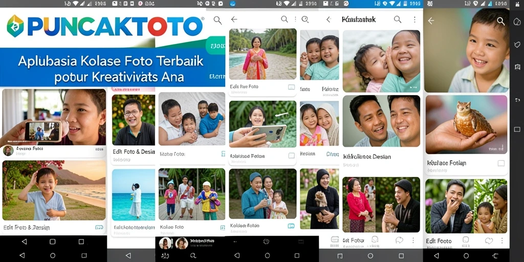 Antarmuka PUNCAKTOTO yang intuitif untuk membuat kolase foto yang menarik.