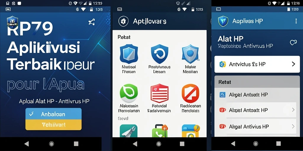 Tampilan antarmuka utama RP79 dengan fitur pemindaian antivirus.