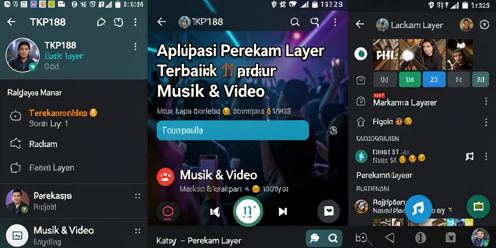 Tampilan antarmuka aplikasi Perekam Layar TKP188 yang intuitif.