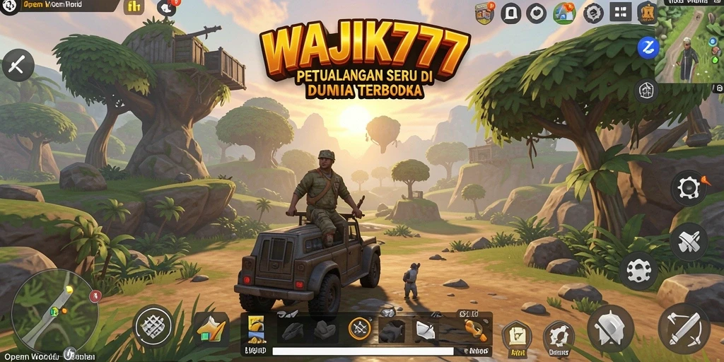 Antarmuka menarik dan penuh warna dari game Open World WAJIK777.
